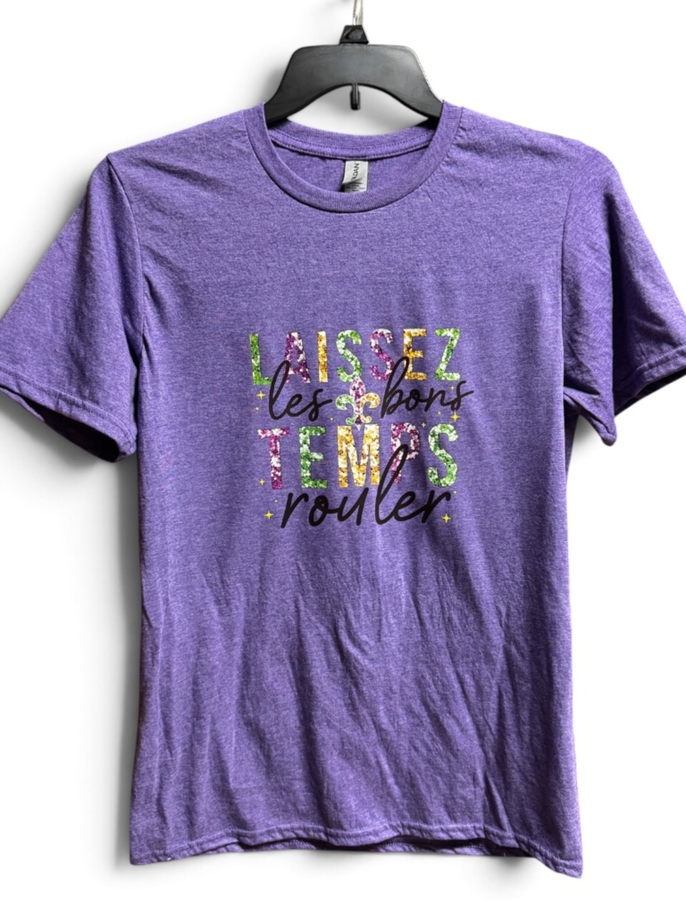 Gildan Mardi Gras Shirt Purple Laissez Les Bons Temps Rouler M NOLA